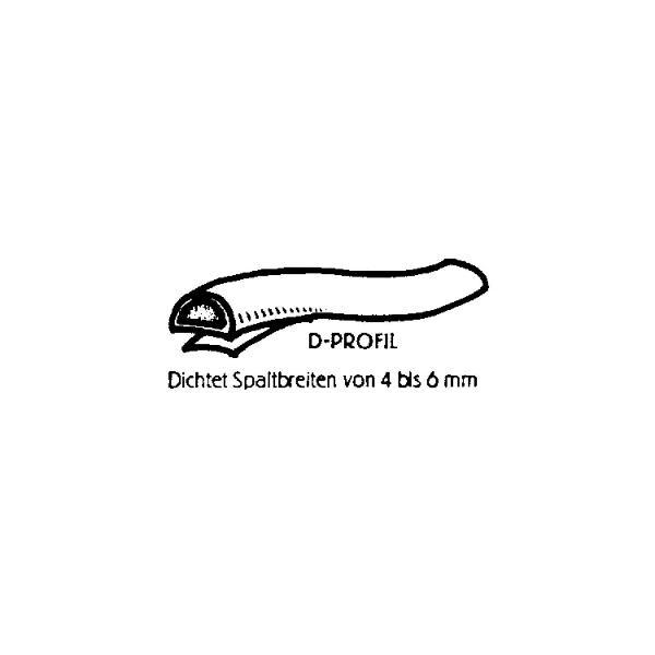Ellen Dichtungsprofil selbstklebend, Typ D, Kunststoff braun, 1 Stück = 7,5 Meter