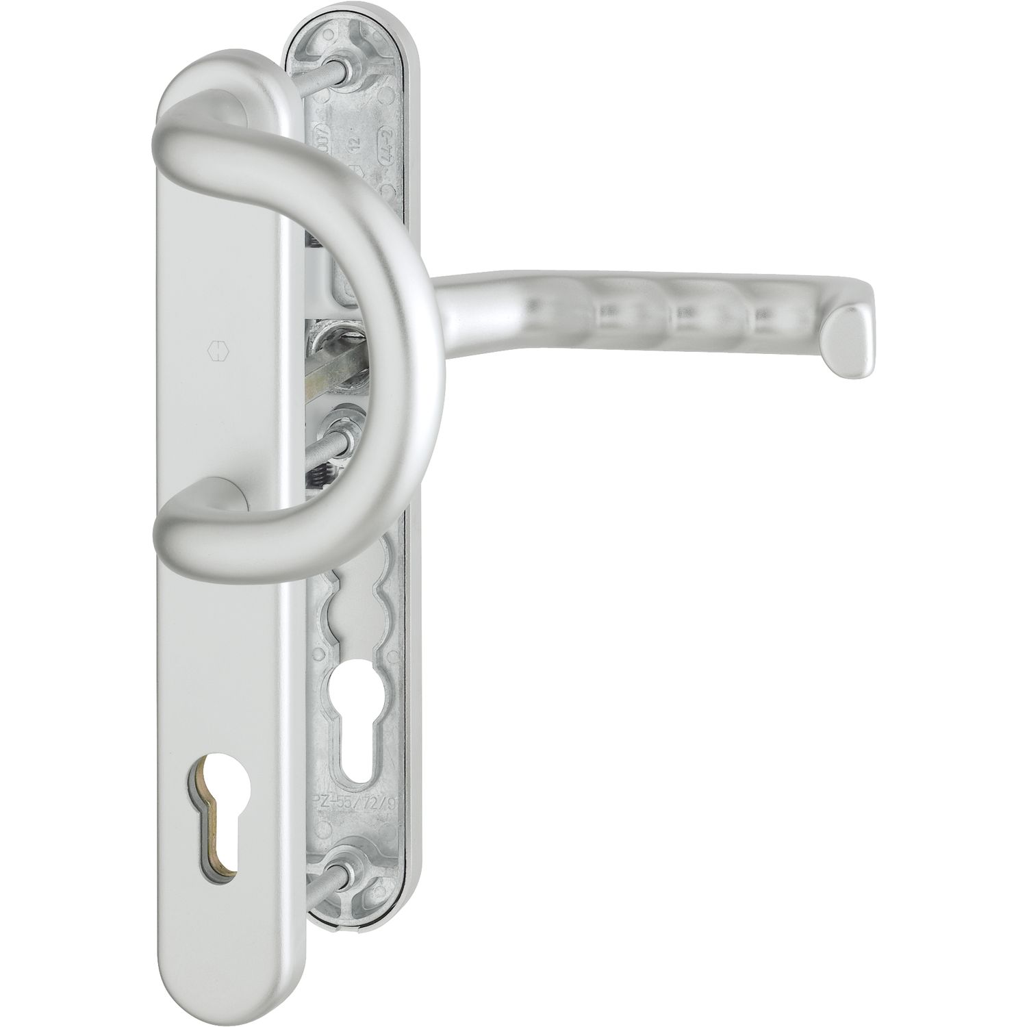 Hoppe Wechselgarnitur LIVERPOOL - Schmalschild PZ, 77-82, silber eloxiert