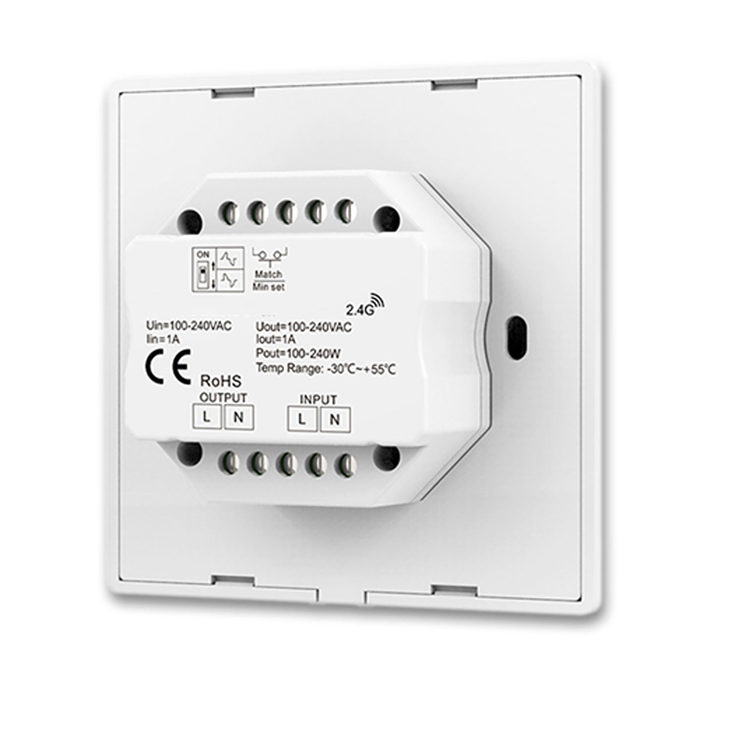 ISOLED Sys-Pro 1 Zone Einbau-Drehknopf/Funk-Dimmer 230V 360VA Phasenan-/Abschnitt wählbar