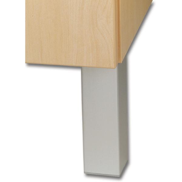 Dekorfuß Square 45x45 mm, Länge 150 mm, Kunststoff silberfarbig