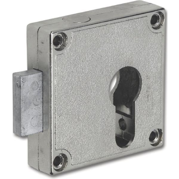 JuNie 7405 Zylinder-Kastenschloss Dornmaß 40 mm, Messing vernickelt