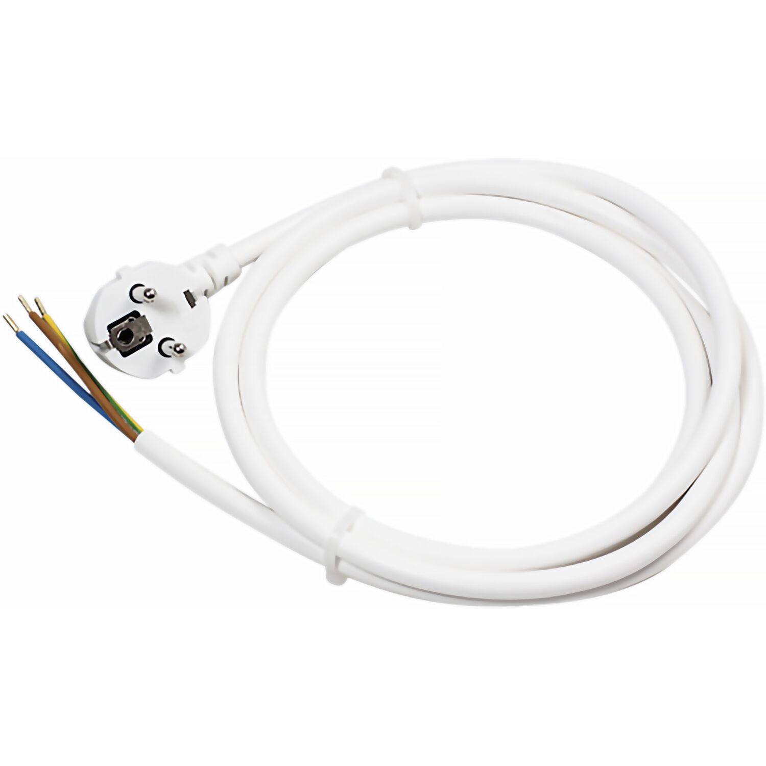 Anschlussleitung mit Schuko-Winkelstecker, L 2000 mm, mit Aderendhülsen,