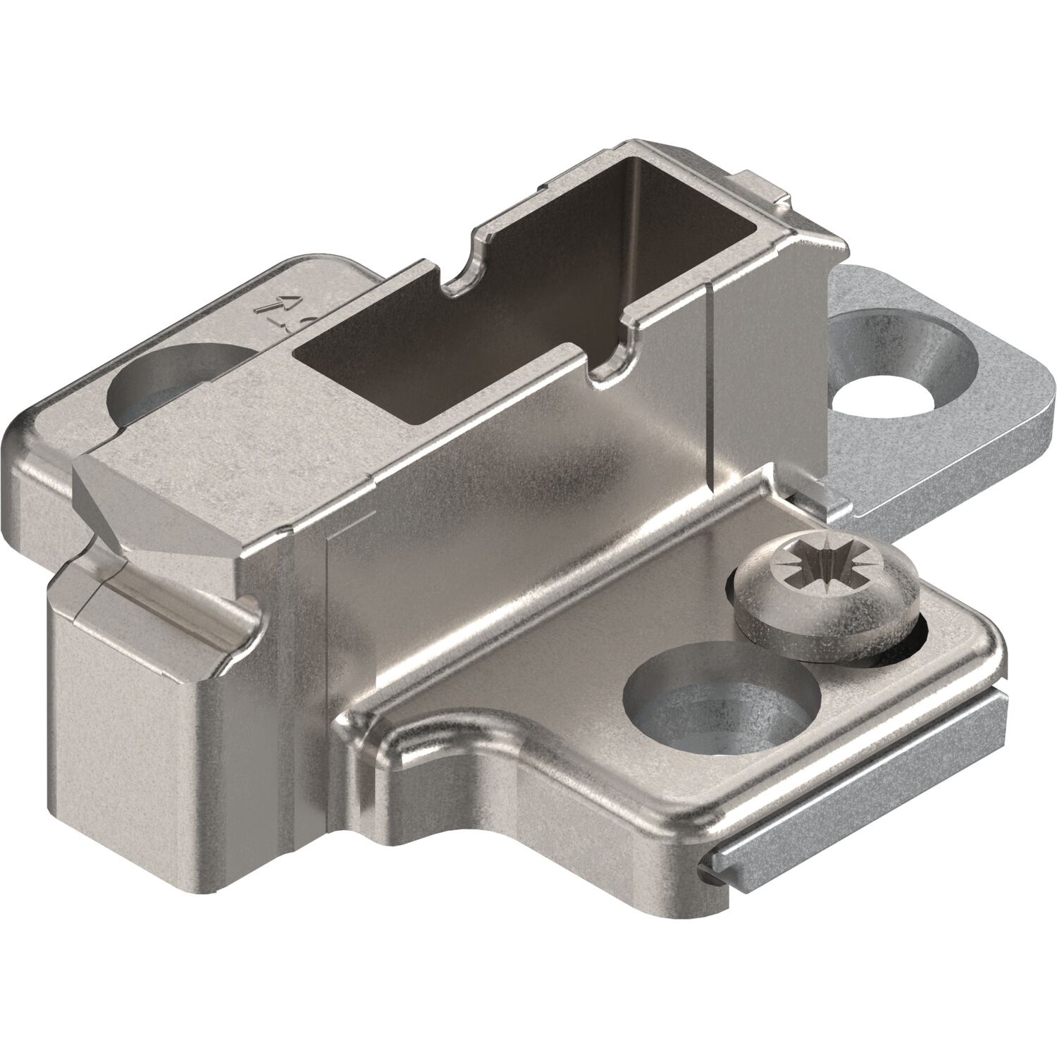 blum CLIP Kreuzmontageplatte, Zink, Systemschrauben Distanz 9 mm