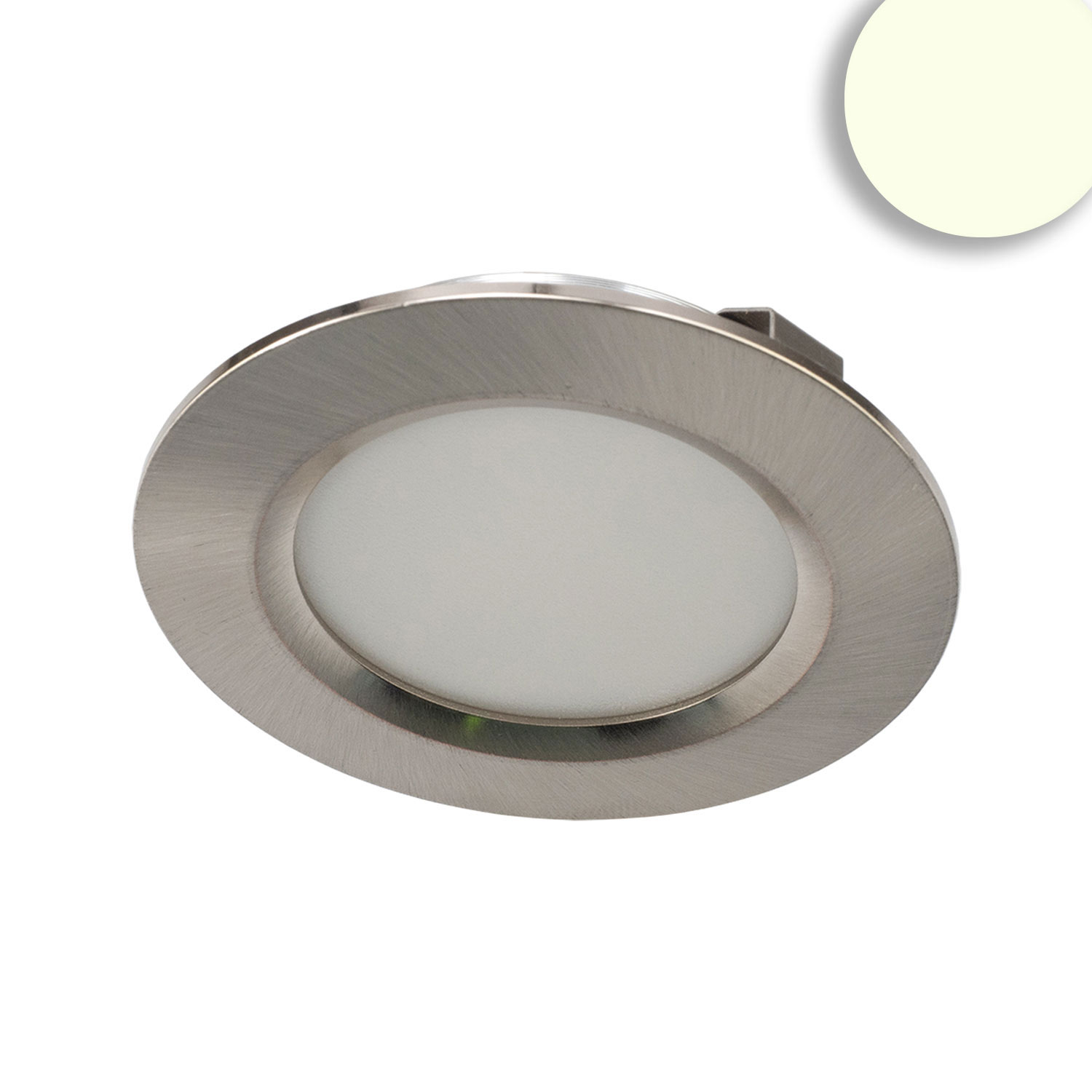 ISOLED LED Möbeleinbaustrahler MiniAMP silber 3W 120° 24V DC weißdynamisch dimmbar