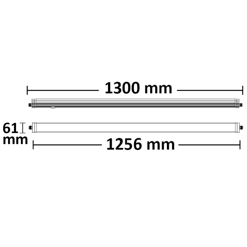 ISOLED LED Linearleuchte 130cm 36W IP65 warmweiß