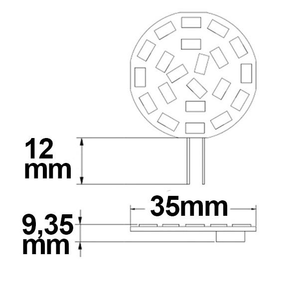 ISOLED G4 LED 21SMD 3W warmweiß Pin seitlich