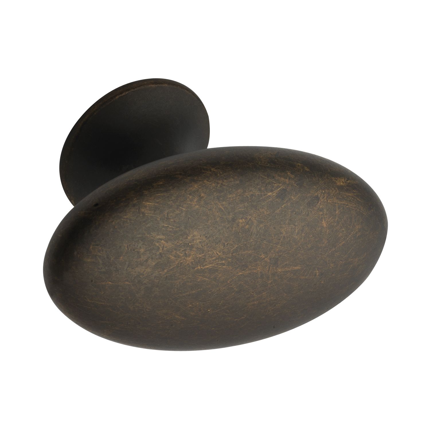 Möbelknopf Oval Simple B 60 mm, H 35 mm, Zinkdruckguss antik braun