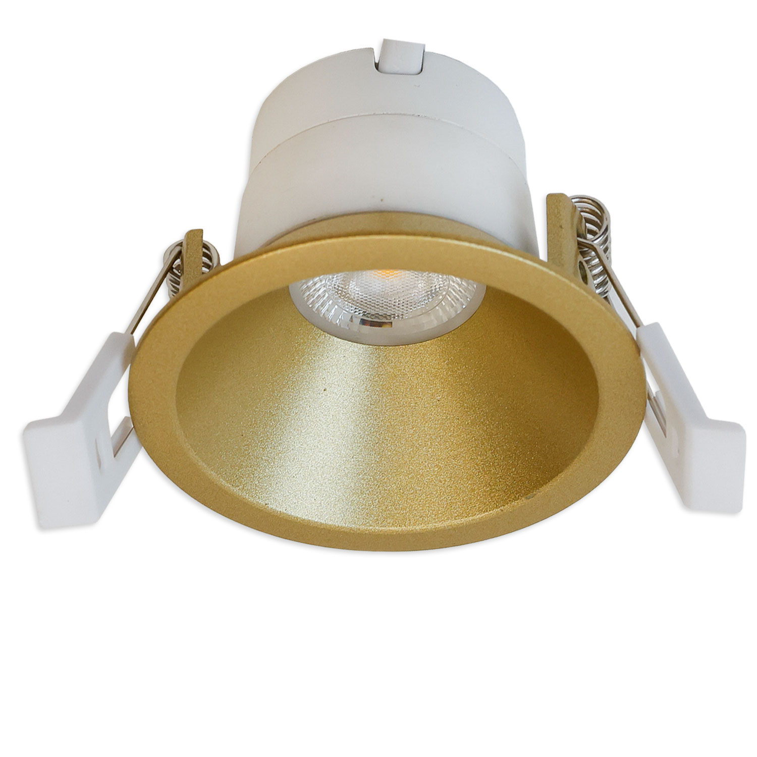 ISOLED LED Einbaustrahler BACK60 gold rund 5W CRI90 2700K rückversetzt UGR
