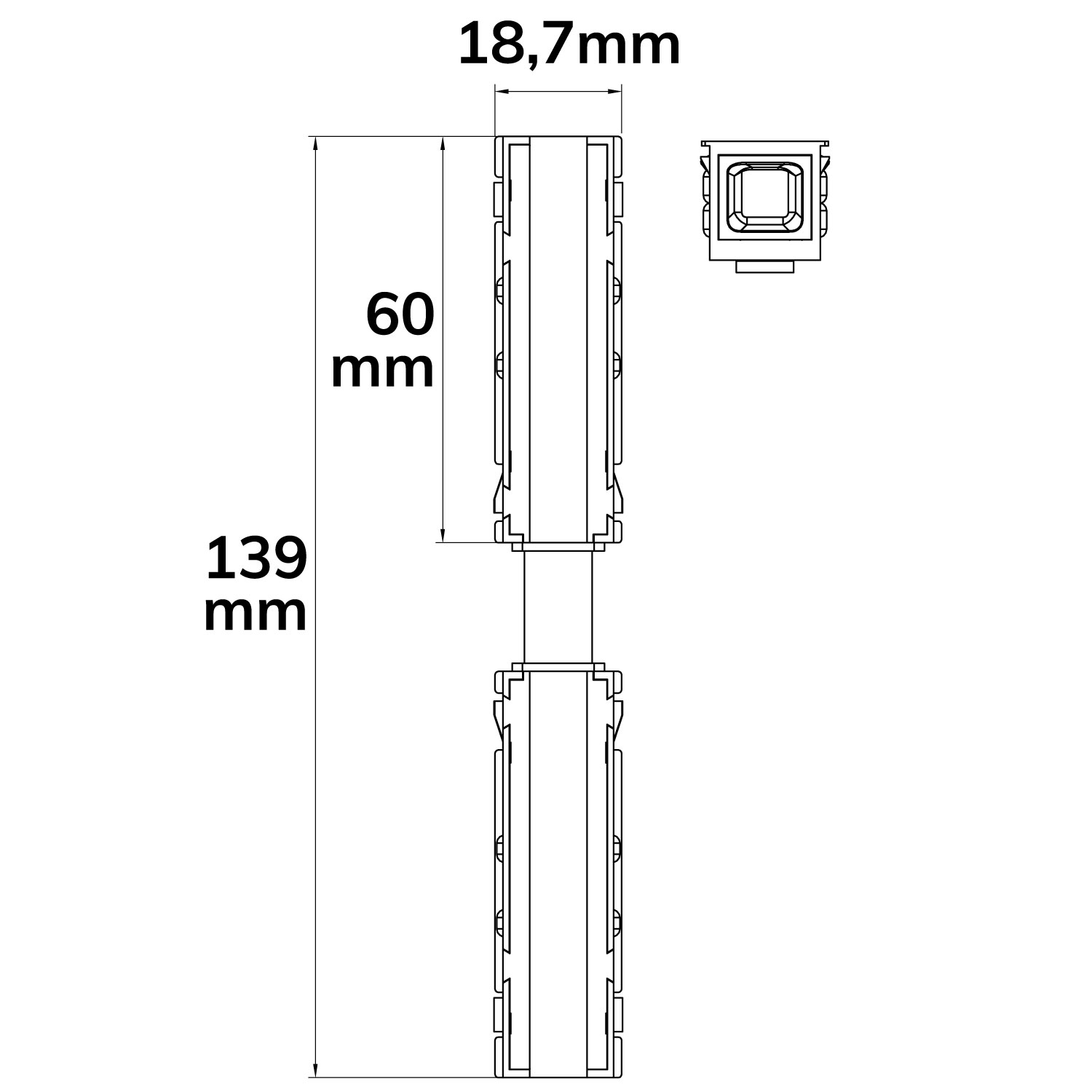 ISOLED Track48 Linear-Verbinder 45° biegbar stromführend weiß max. 6A 4-polig