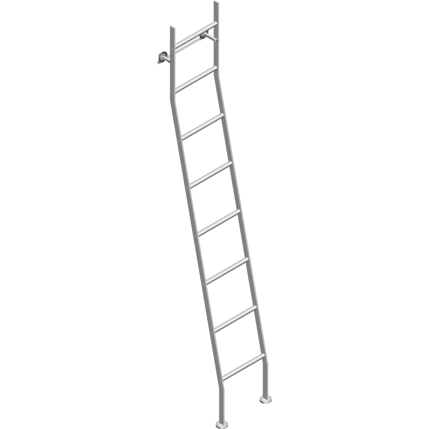 Cinetto PS20 Schiebeleiter, Höhe 2175, Aluminium natur eloxiert