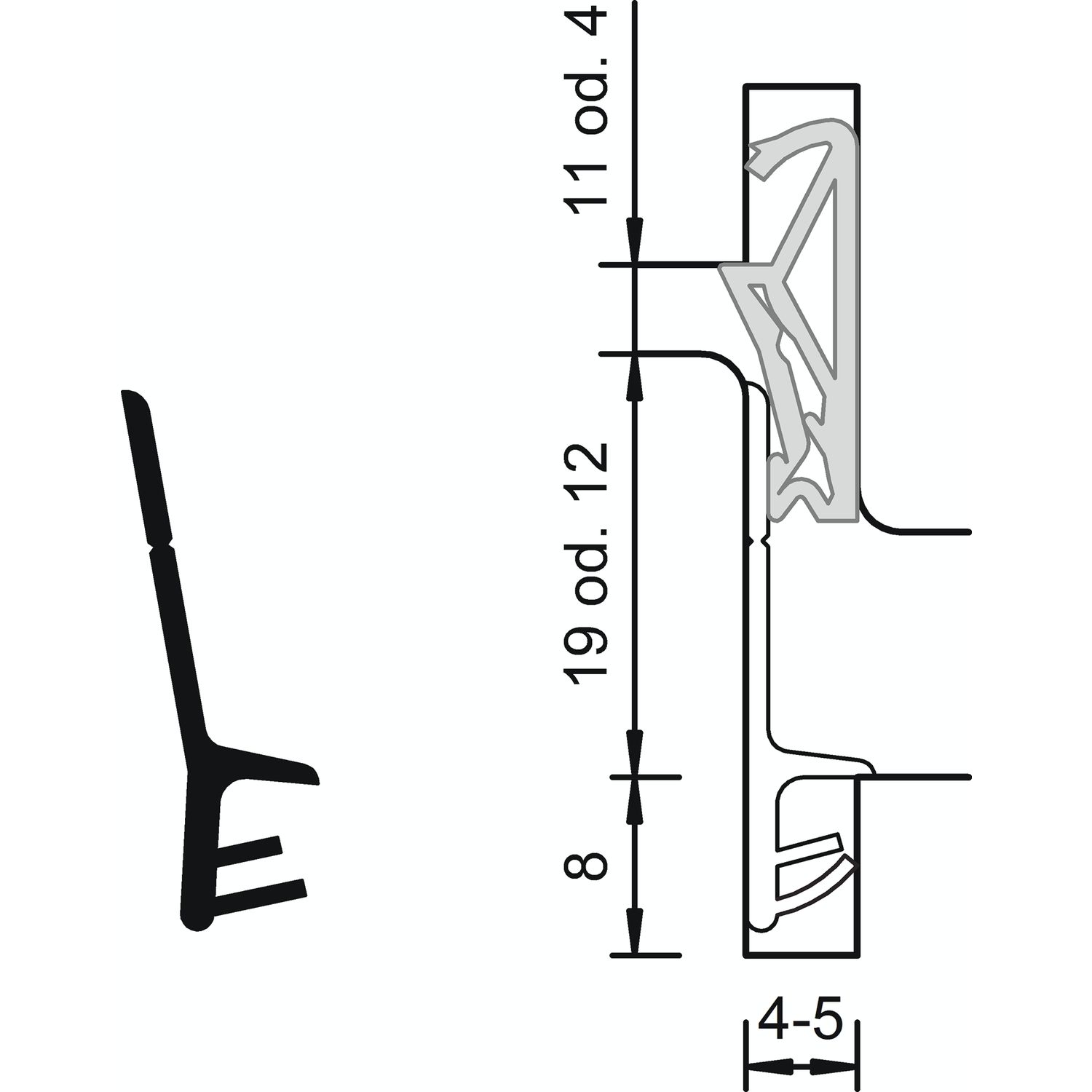 Stulpdichtung S 6600e, Kunststoff weiß (25 m)