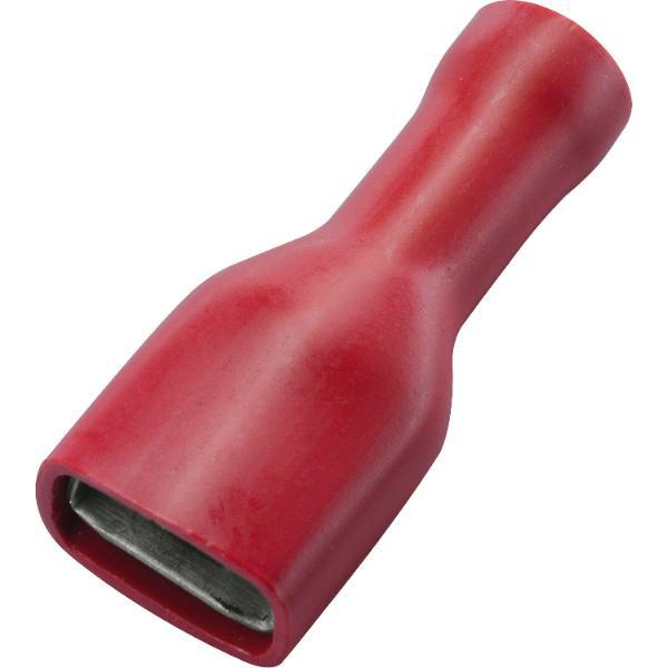 Flachsteckhülse 6.3x0,8 Querschnitt 0,5 - 1,5 mm² vollisoliert rot