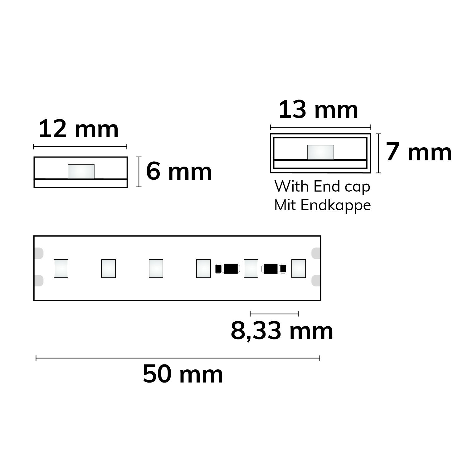 ISOLED LED AQUA830 CC Flexband 24V DC 12W IP68 3000K 15m Rolle 120 LED/m