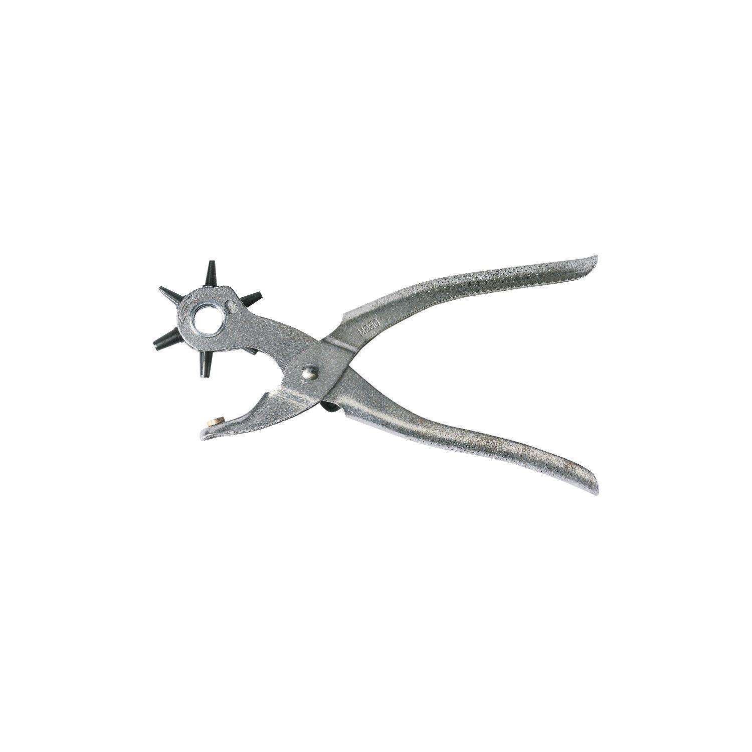 Revolverlochzange vernickelt mit sechs Pfeifen 220 mm