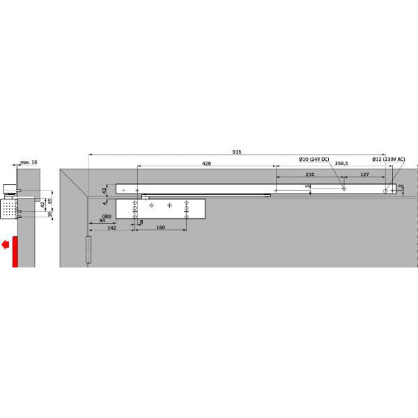dormakaba Türschließer TS 93 B EMR, EN 2-5, 1-flg. mit Gleitschiene, silber