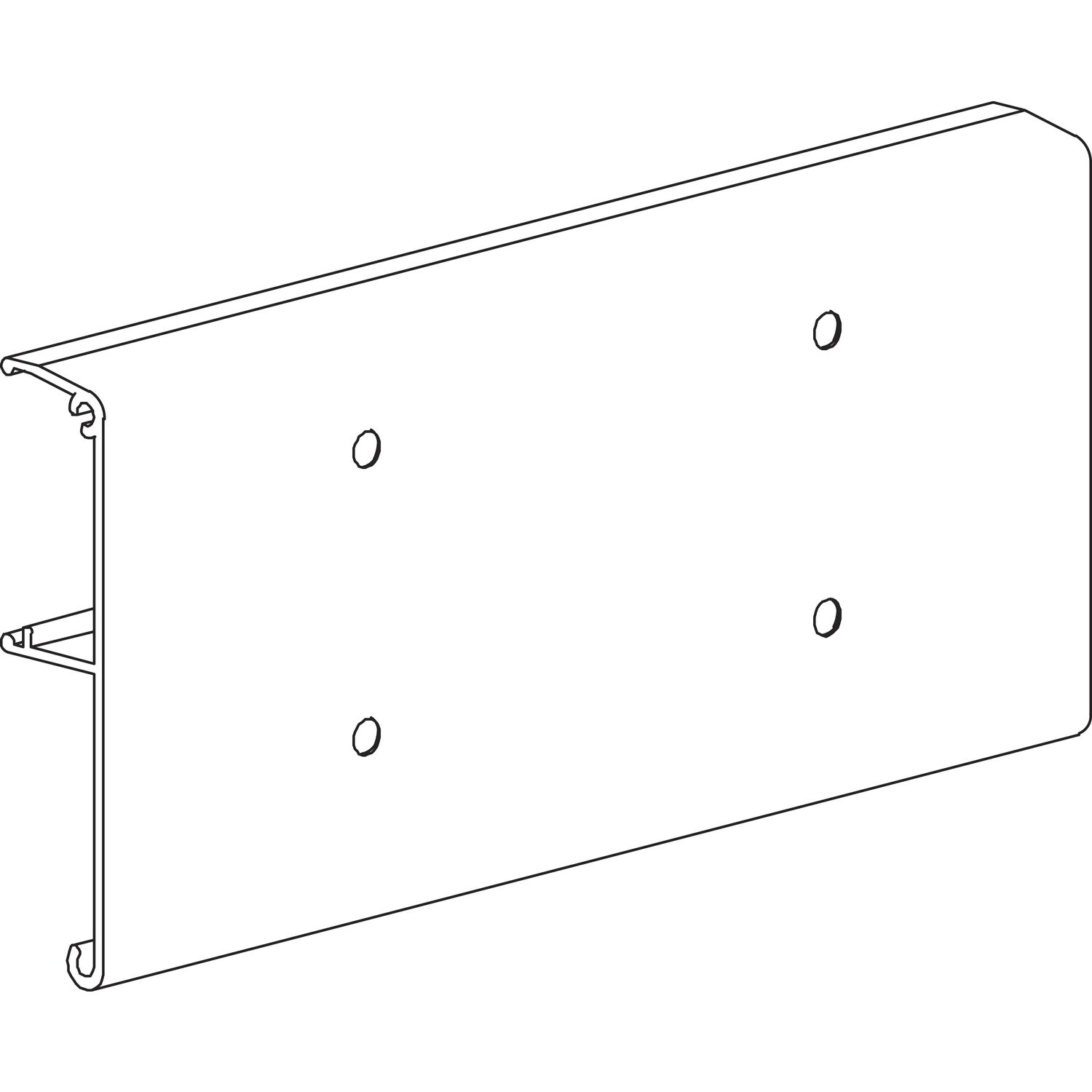 terno TERNO Clipadapterprofil 1380 für bauseitige Holzblende L=150 mm Alu natur