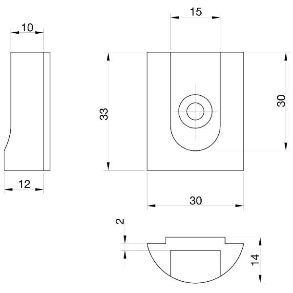 ALU-STYLE GP System Oval Schrankrohrlager alufarbig