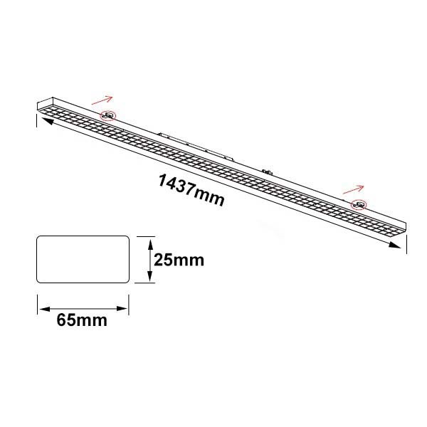 ISOLED FastFix LED Linearsystem IP54 Modul 1,5m 25-75W 4000K 90°