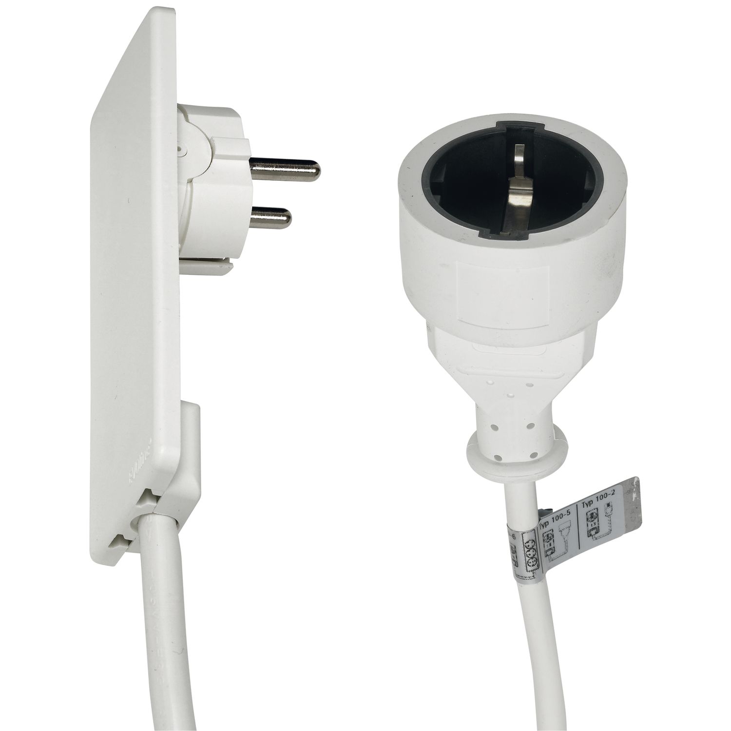 EVOline Plug-Verlängerung mit Schukokupplung, Kunststoff weiß