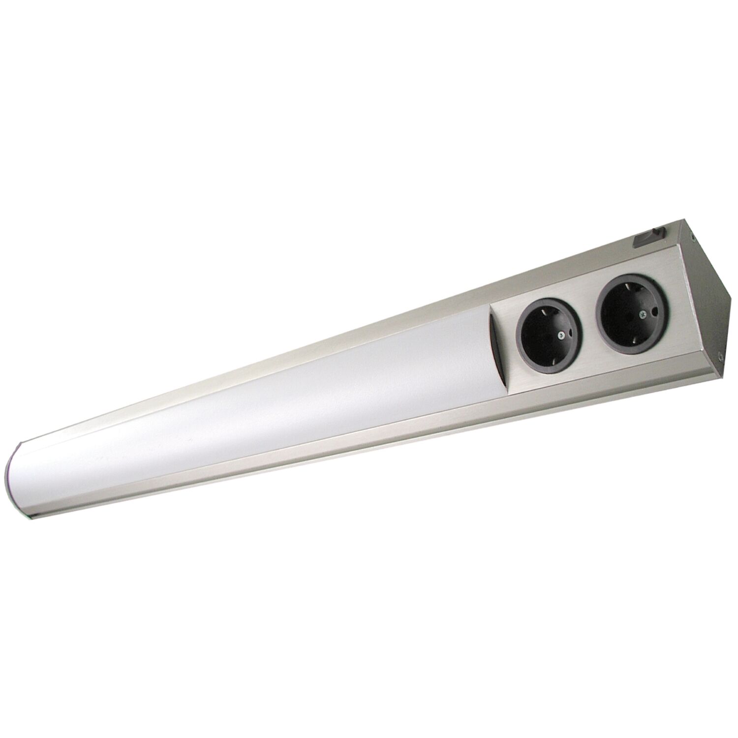 WIPO Unterbauleuchte Corner Compact LED 560mm mit Steckdose, Edelstahl Effekt