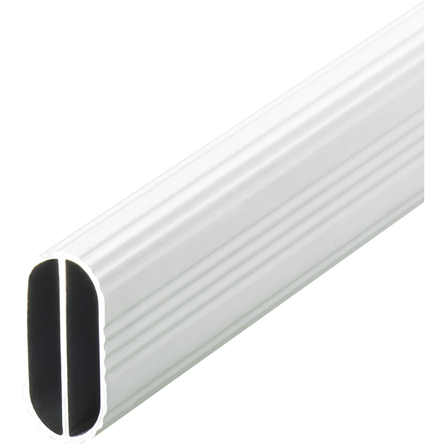 HETTICH Schrankrohr oval 3000 mm gerillt Aluminium silber eloxiert