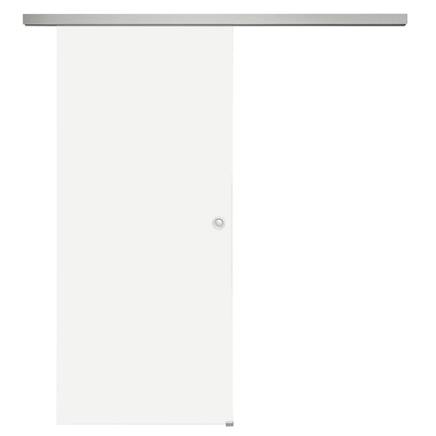 Glasschiebetür Set Satiniert, 920x2100 mm, Beschläge/Muschelgriff silber