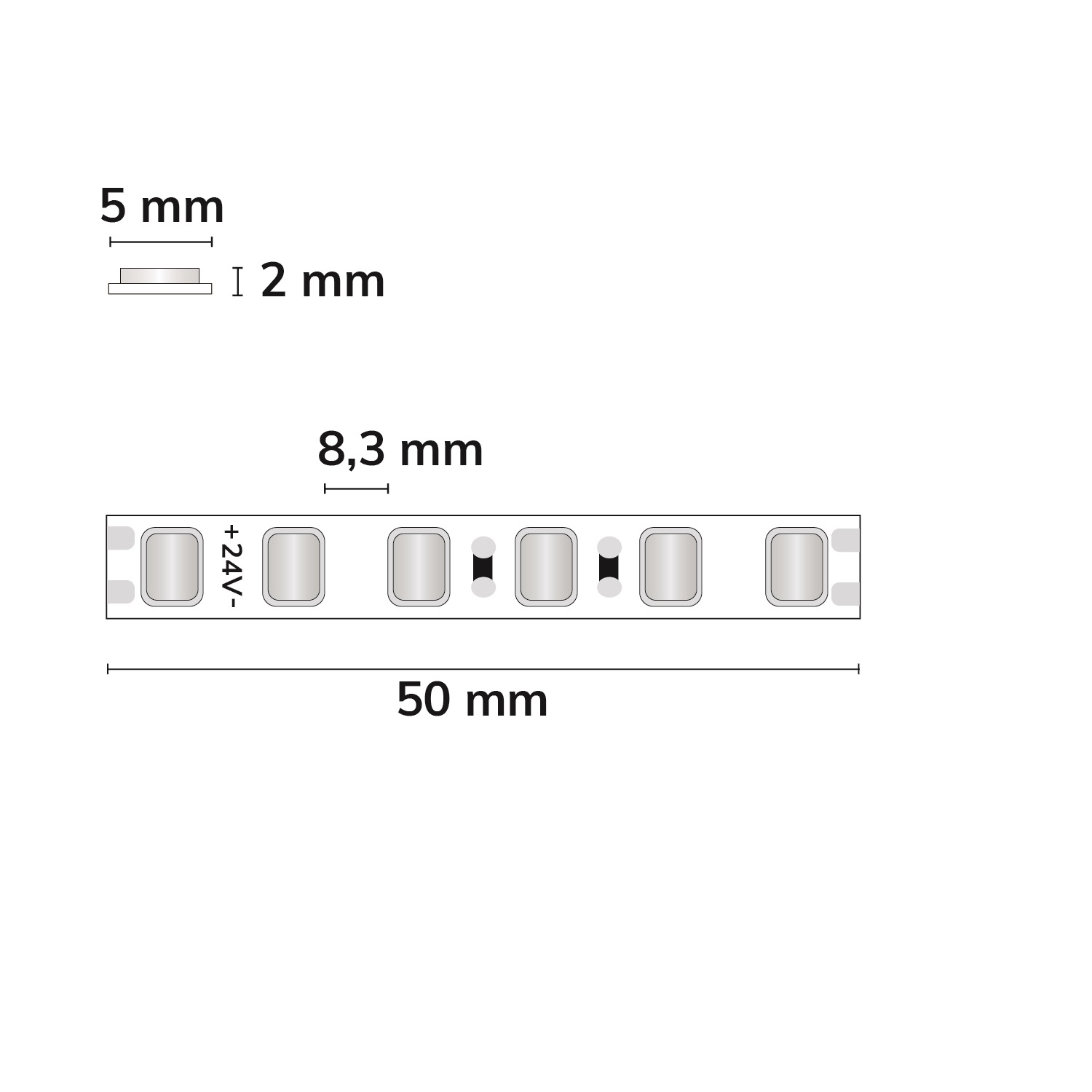 ISOLED LED HEQ MICRO Skyblue Flexband 24V DC 10W IP20 5m Rolle 120 LED/m