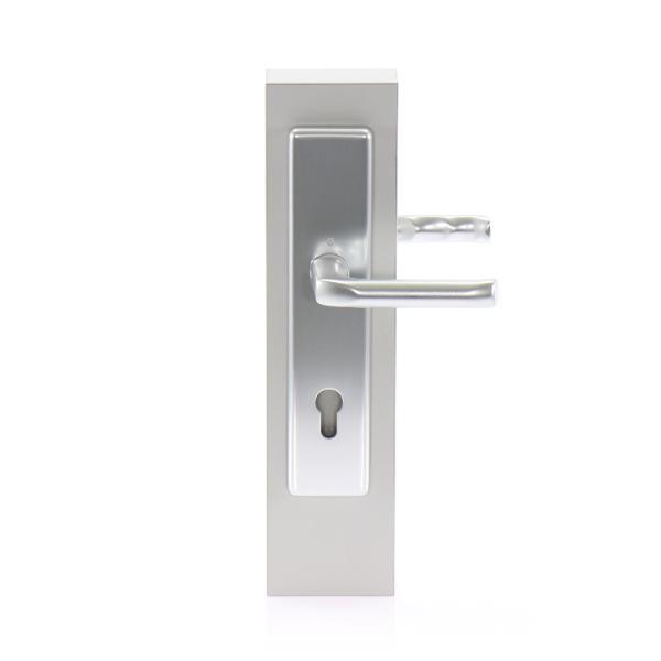 Hoppe SH-Drückergarnitur LONDON-auf Schild PZ88, SST, ohne Kzs., 37-47, silber