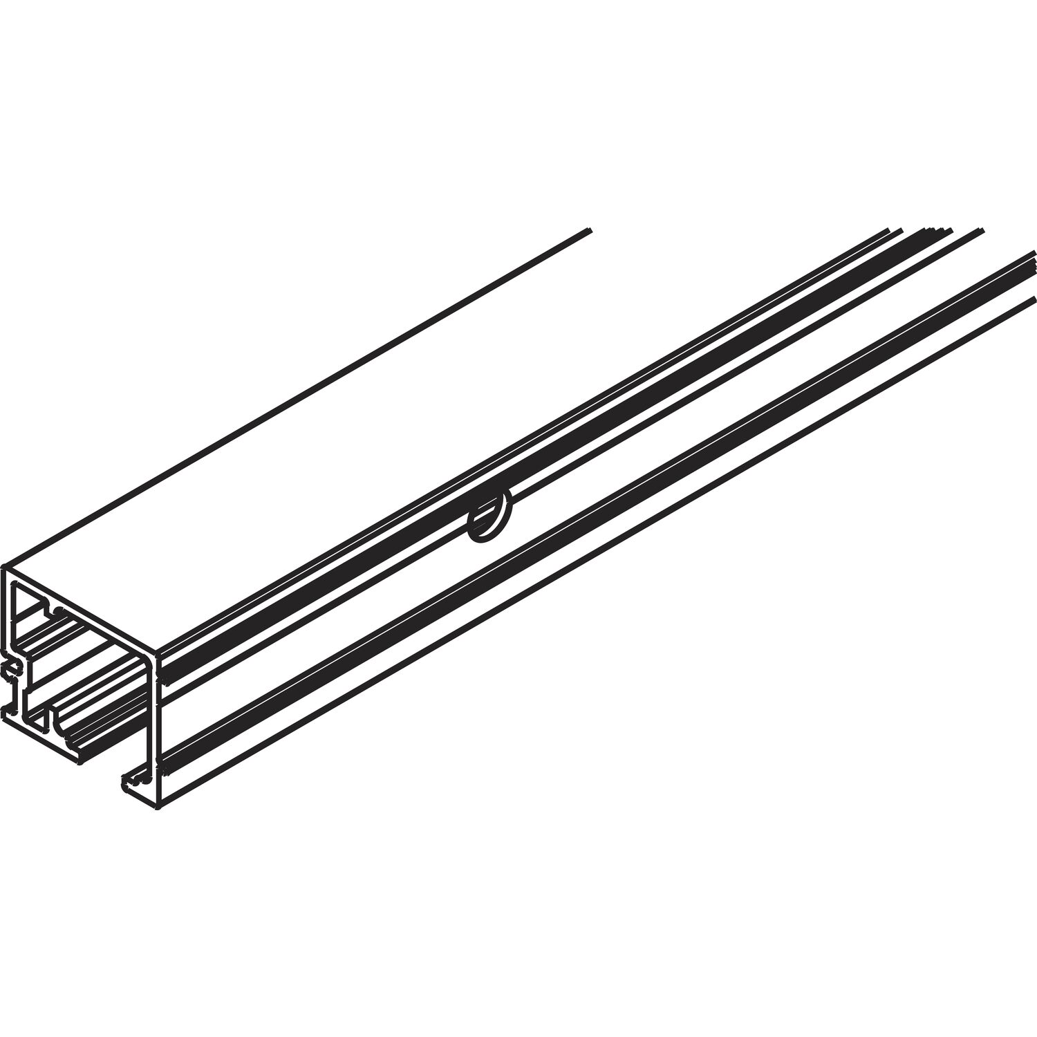 HAWA-Junior 100 Laufschiene Wandmontage L=2000 mm silber