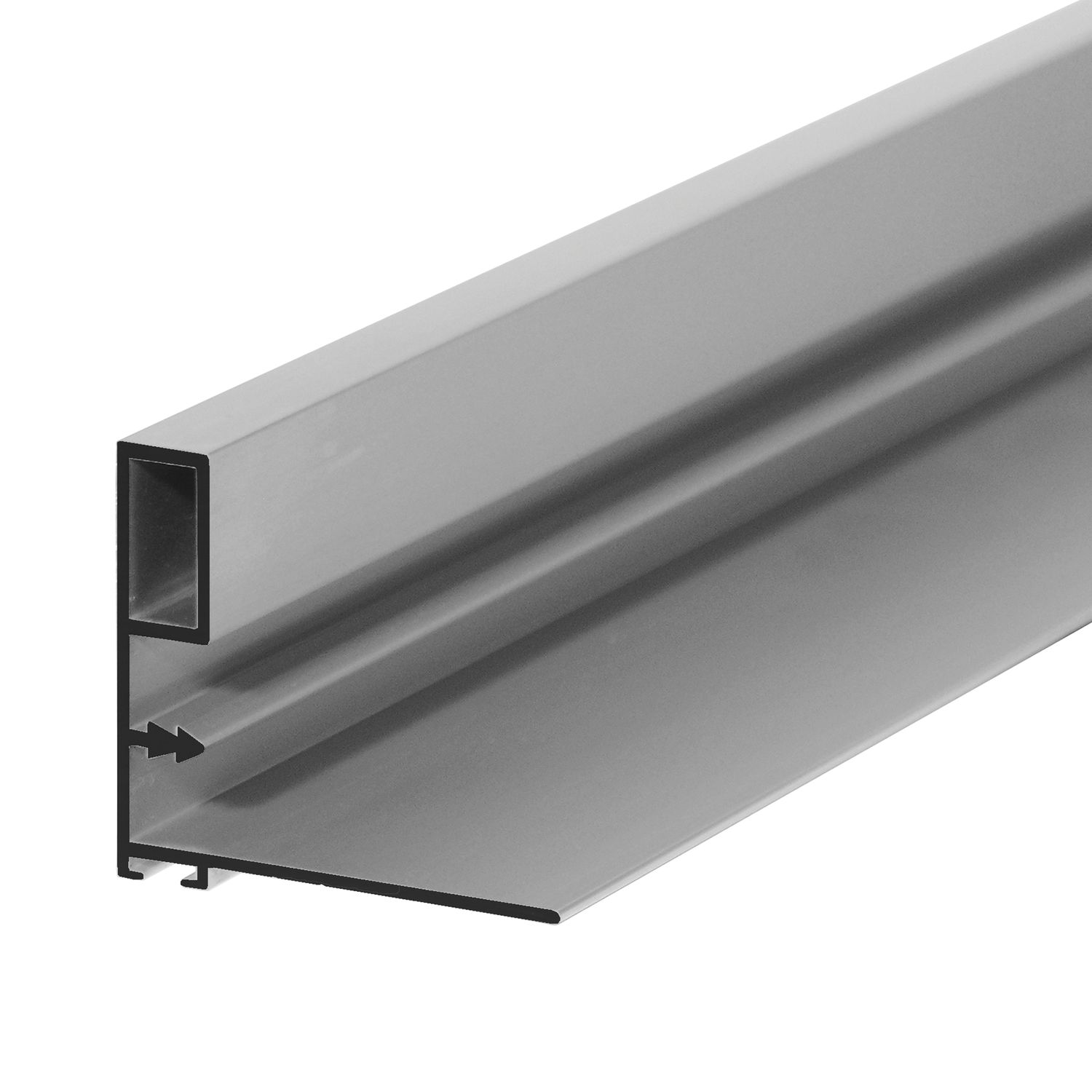 Cinetto Griffleiste zum Einnuten schmal, 2600 mm, Aluminium silber eloxiert