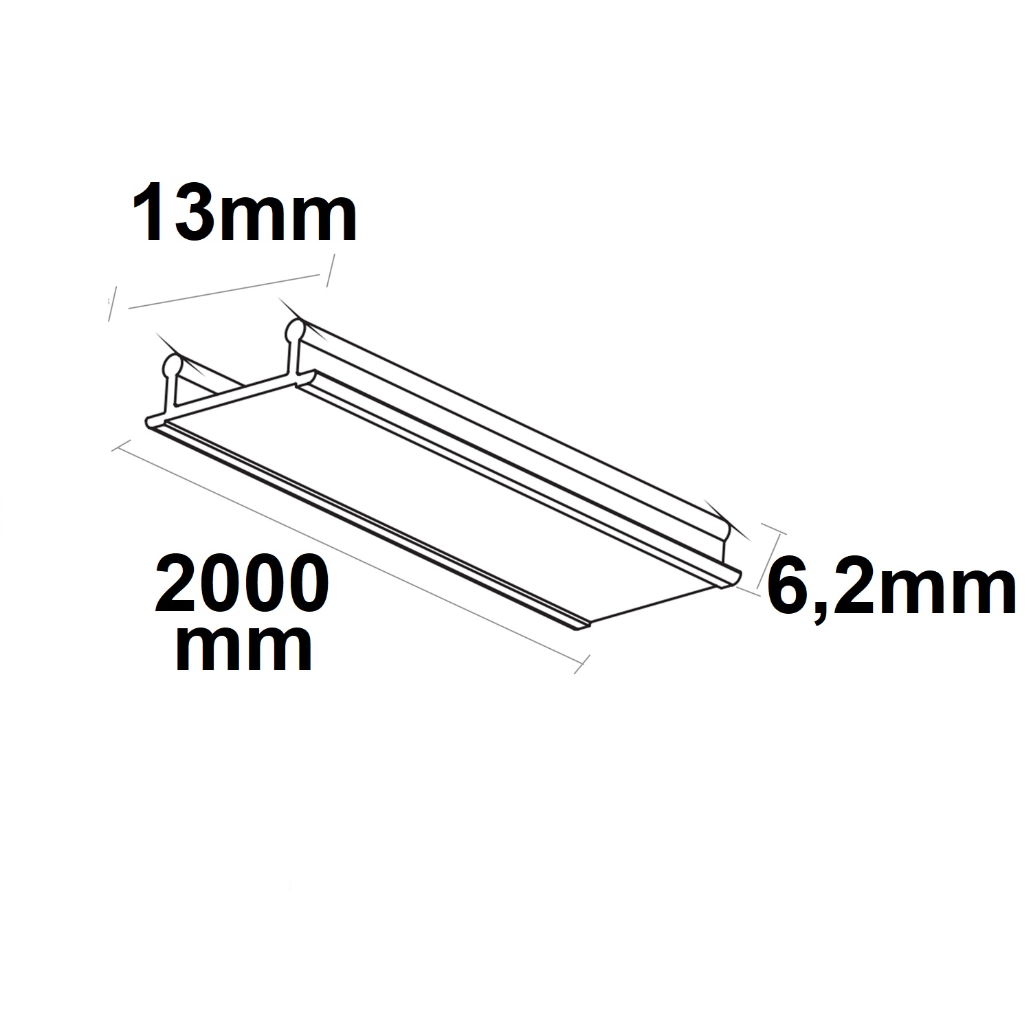 ISOLED Blindabdeckung für 3-Phasenschiene weiß 200cm