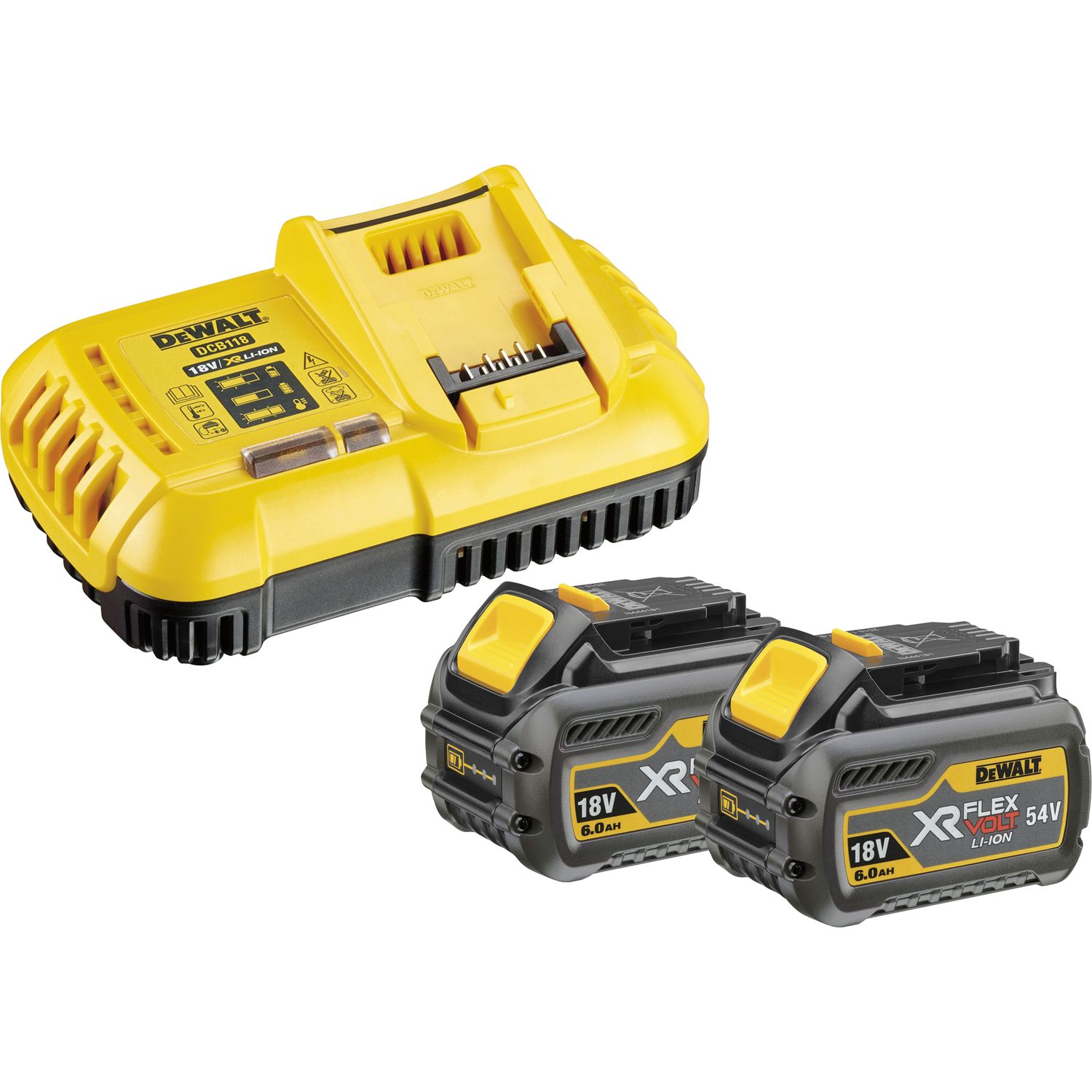 DeWalt Akku-Starterkit-Set DCB118T2 18 Volt/ 54 V 2 St. 6Ah Akkus und Ladegerät