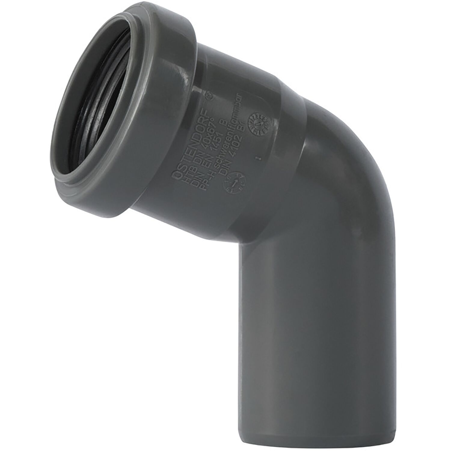 Bogen für Abflussrohr DN 40 mm / 67°