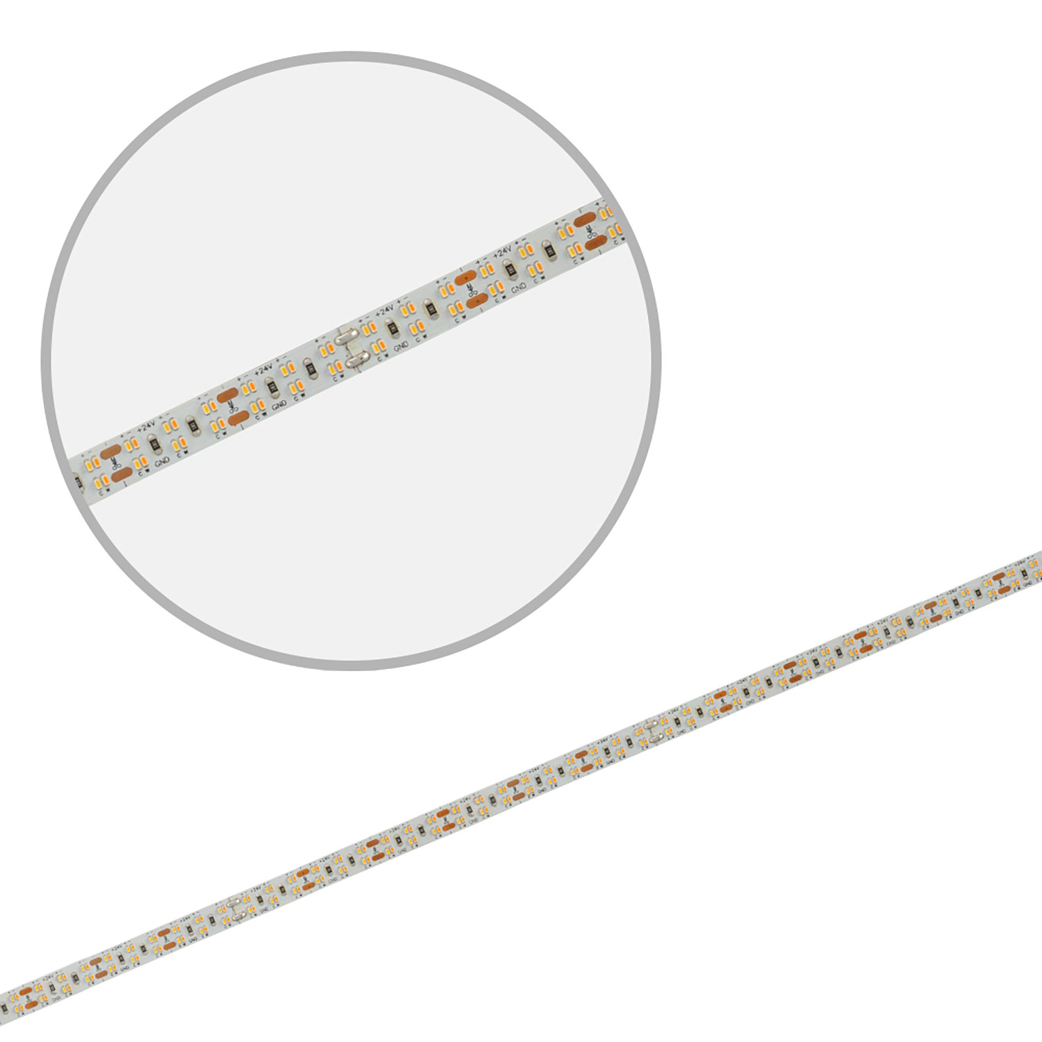 ISOLED LED CRI919/940 MiniAMP CCT Flexband 24V DC 21W IP20 250cm 2 polig Kabel mit Stecker 480 LED/m
