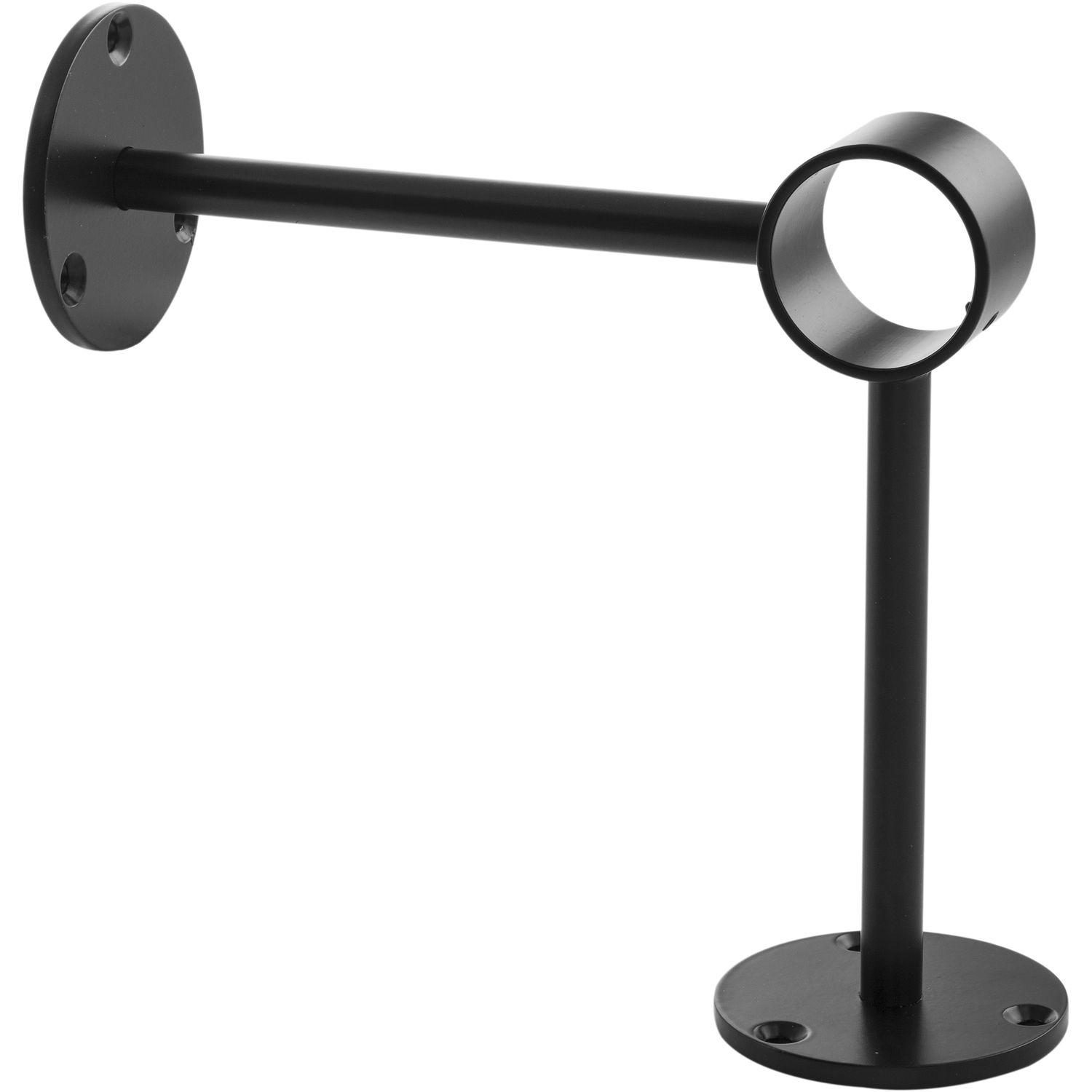 Bar-Reling Boden-Wandstütze Wien für Rohr-ø 38 mm, Stahl Schwarz