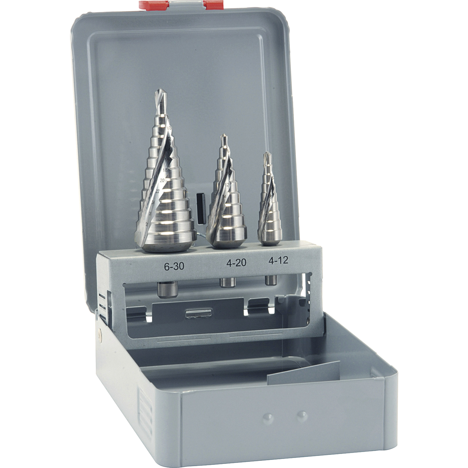 Alpen Stufenbohrer-Satz Gr.1-3 HSS 2 Schneiden Bohrer ø 4.0-30.0 mm