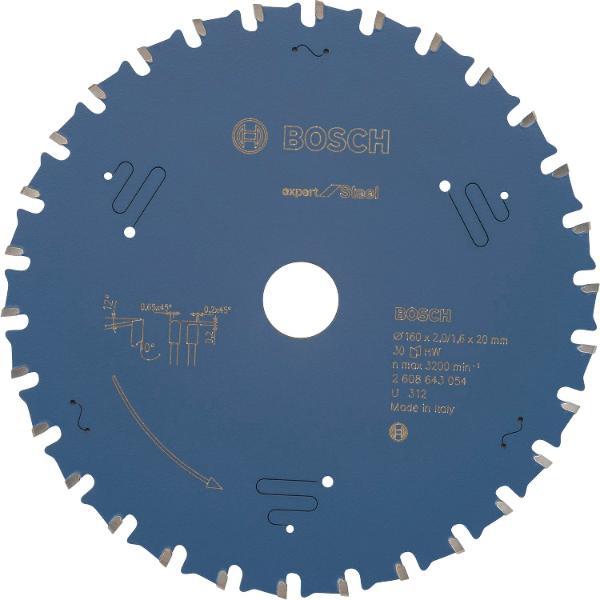 Bosch Kreissägeblatt Expert for Steel ø 160 x 1,6 x 20 mm ZZ 30 (MTGC)