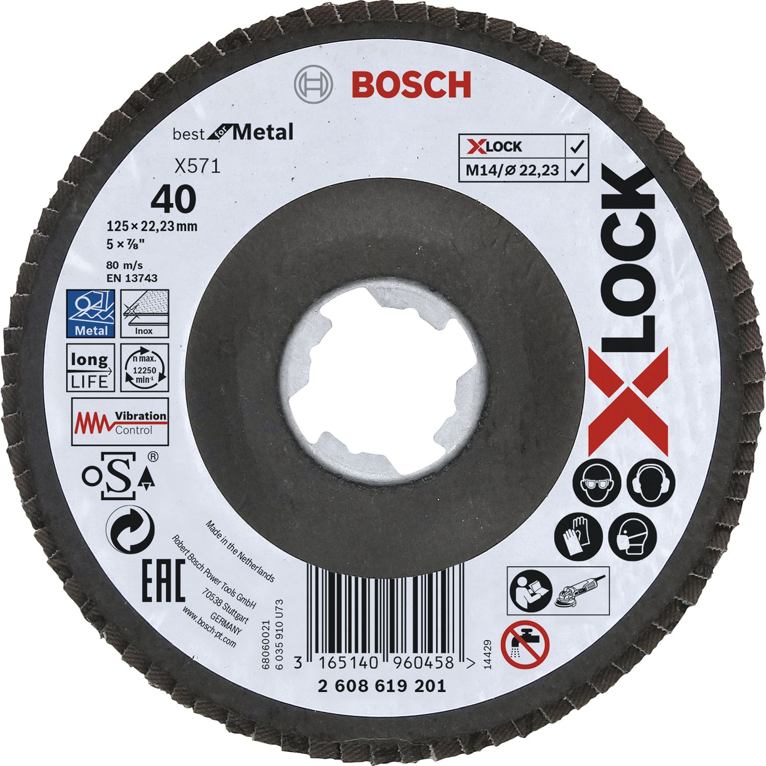 Bosch Schleiflamellenteller Best for Metal X-LOCK gekröpft Ø 125 mm Korn 40