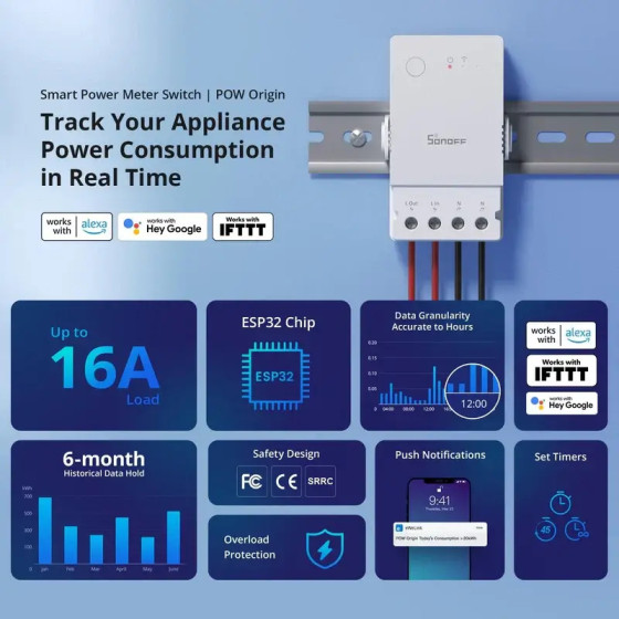 Sonoff WiFi Smart power meter switch Sonoff