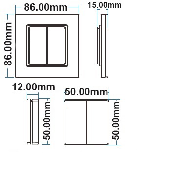 ISOLED Sys-Pro Single Color 1 Zone Aufputz-Tast-Fernbedienung mit 1 Szenenspeicher und Batterie