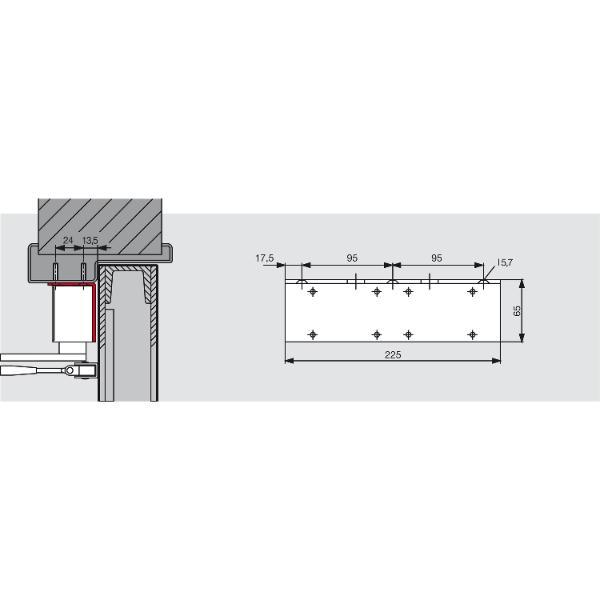 dormakaba Sturzfutterwinkel für TS 73 V, silber