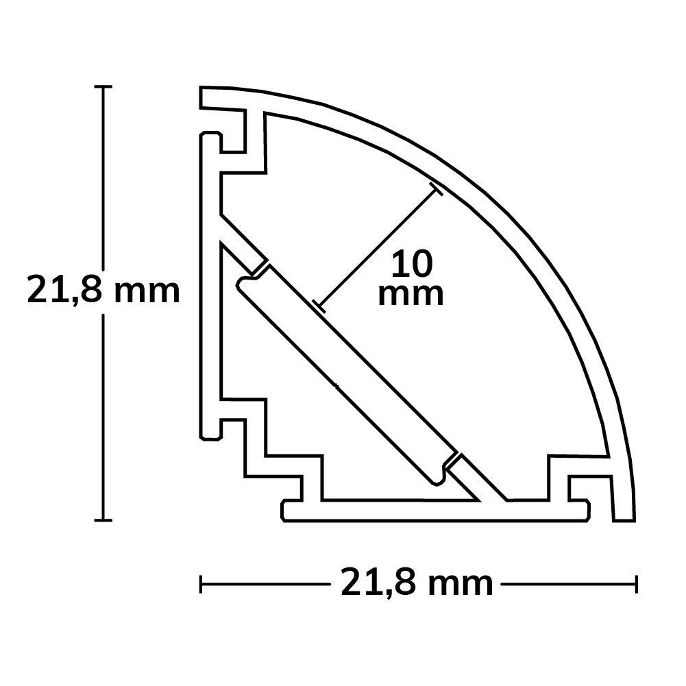 ISOLED LED ECKPROFIL CORNER13 opal/satiniert 200cm