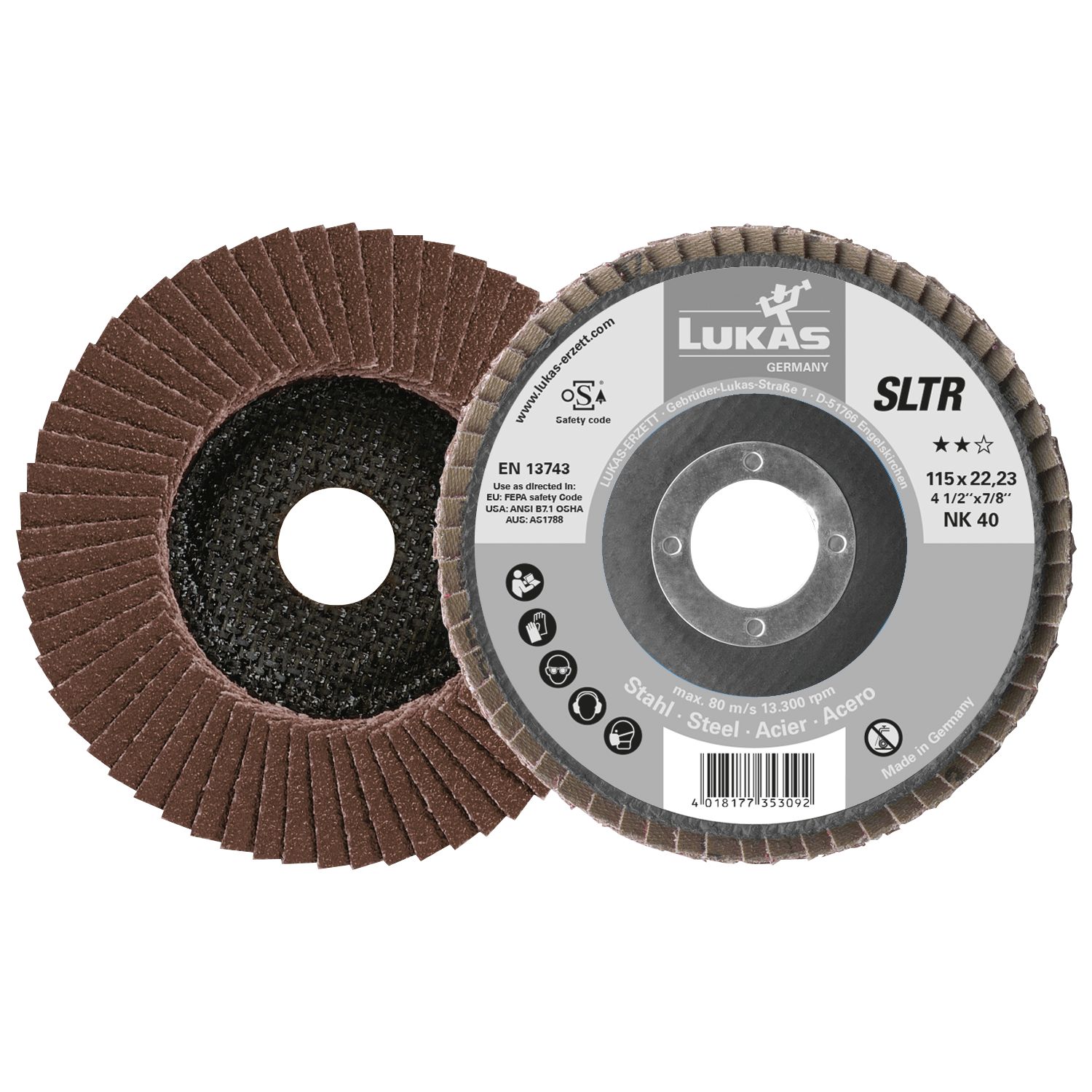 Lukas Schleiflamellenteller SLTR Normalkorundø125 mm Korn 120