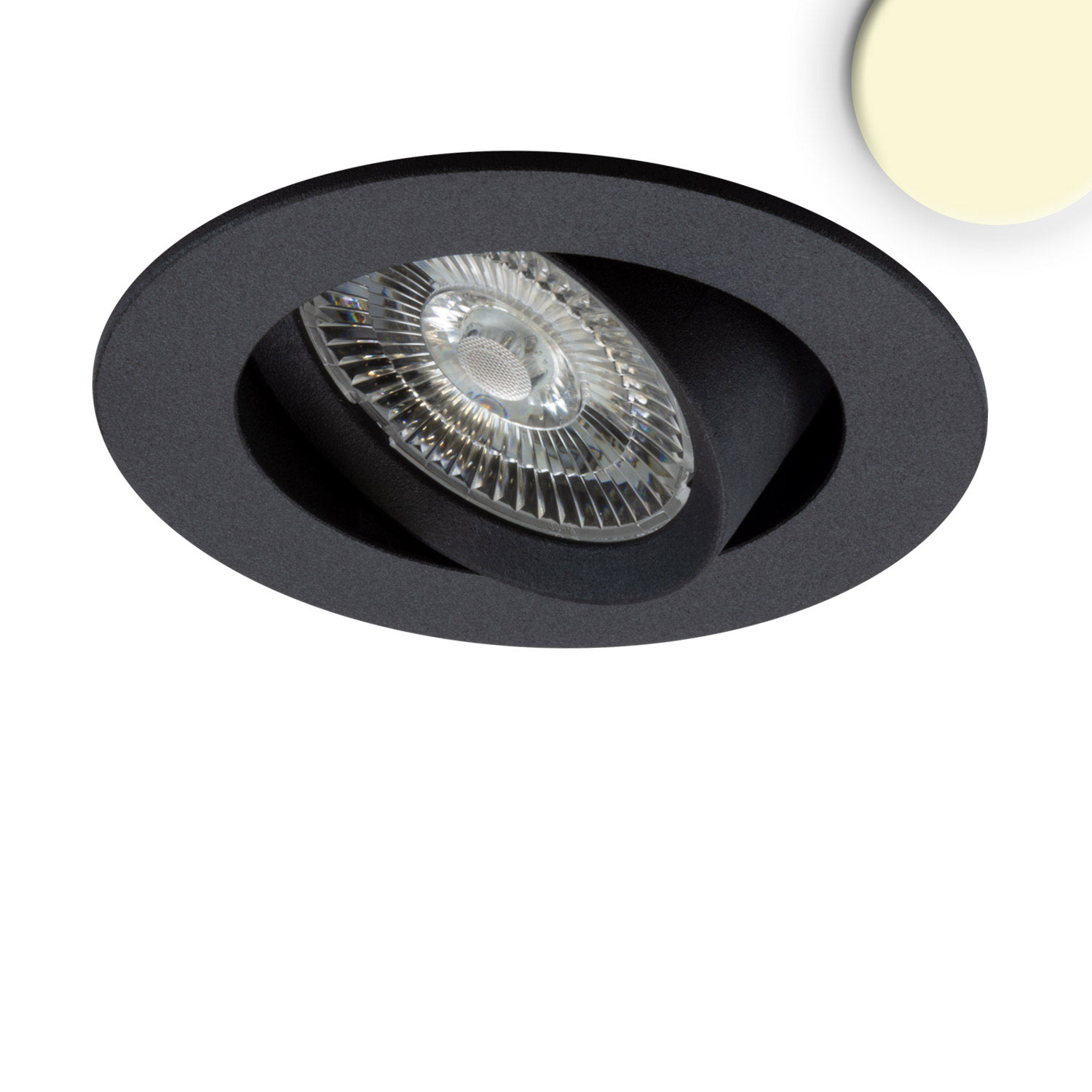 ISOLED LED Einbauleuchte Slim68 schwarz rund 9W warmweiß dimmbar