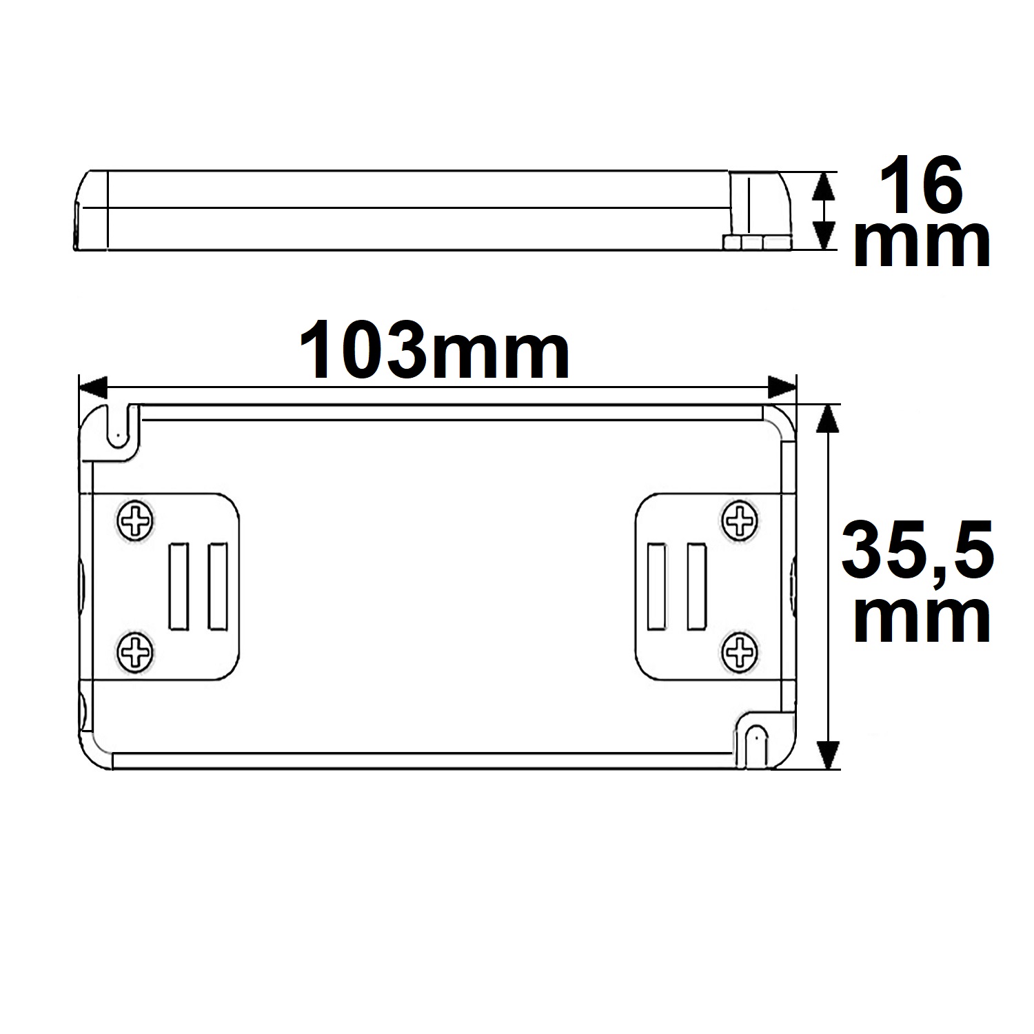 ISOLED LED Trafo 12V/DC 0-15W SELV ultraflach schmal