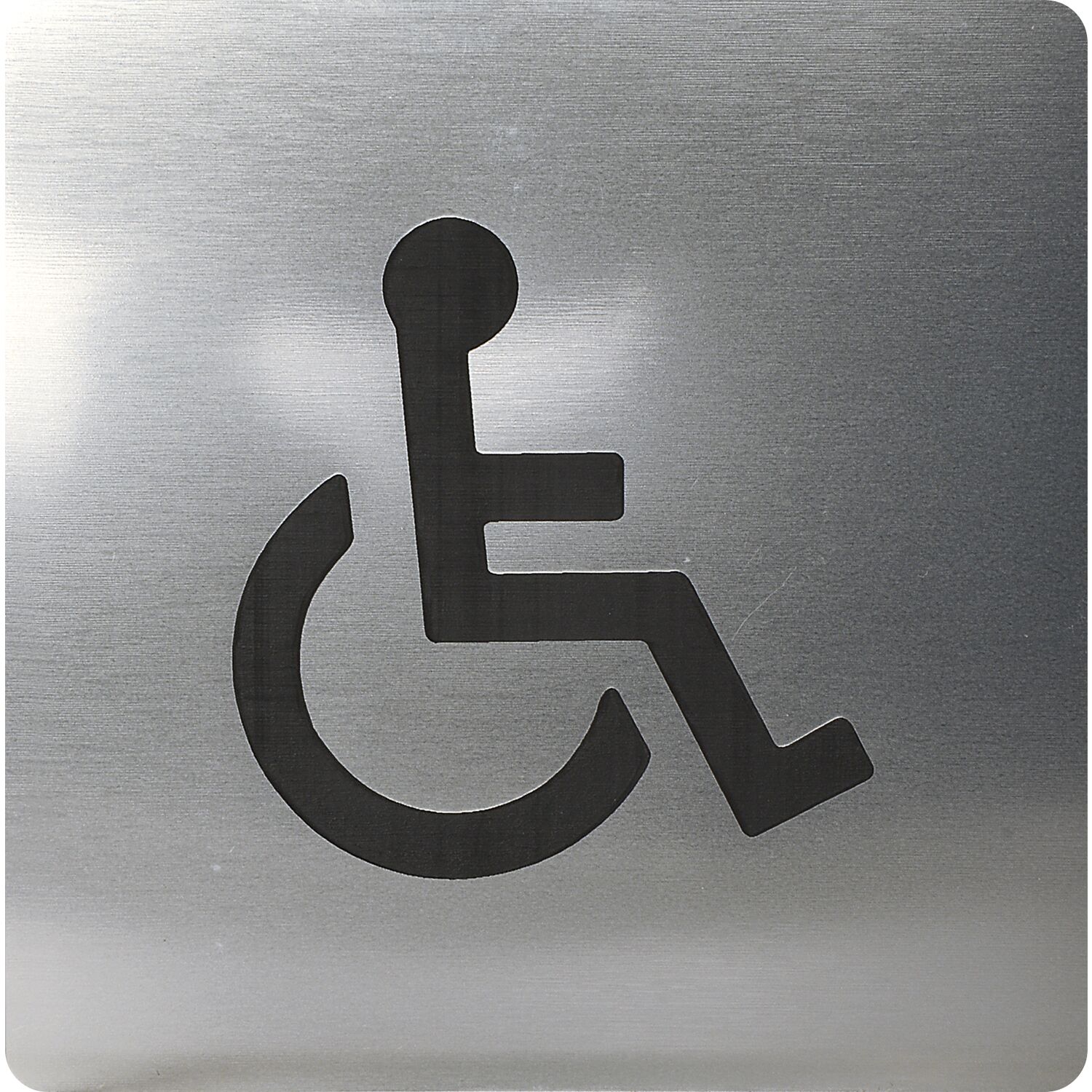 WC Symbol Rollstuhl selbstklebend, 100 x 100 mm, Kunststoff Edelstahl-Effekt