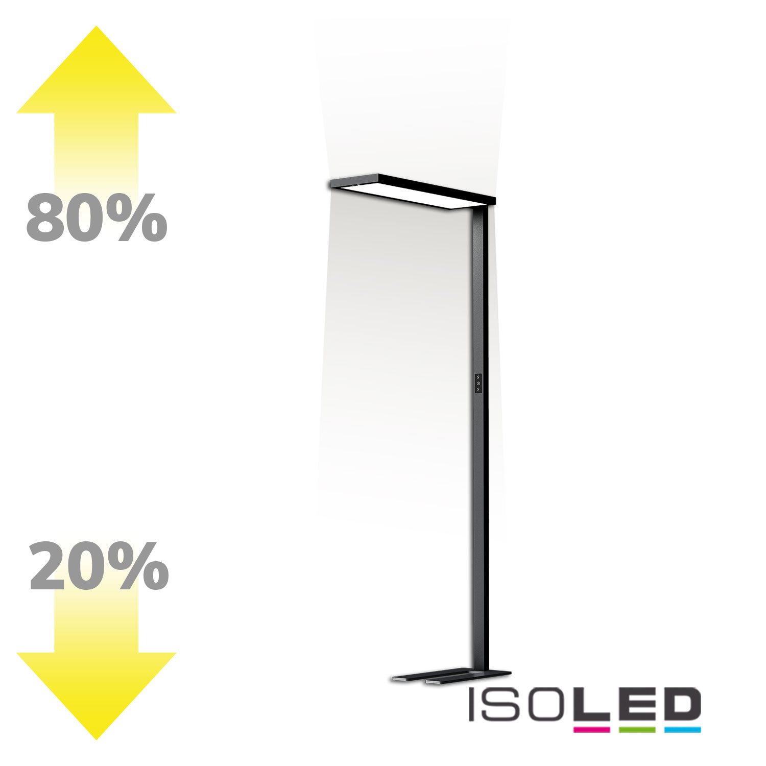 ISOLED LED Office Pro Stehleuchte Up&Down 80W+20W schwarz UGR
