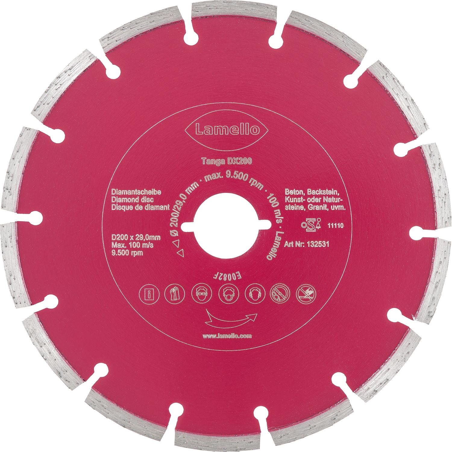 Lamello Diamant Trennscheibe ø 200 mm Beton, Fliesen und Putz