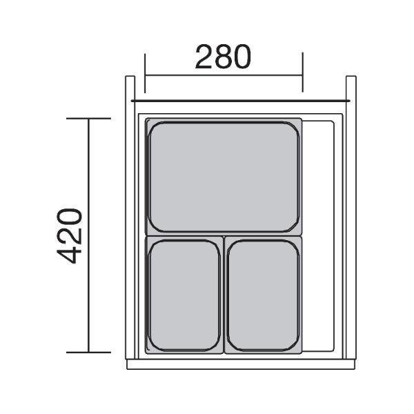 ninka eins2vier Set Korpusbreite 450/Seitenwand 16mm Dunkelgrau