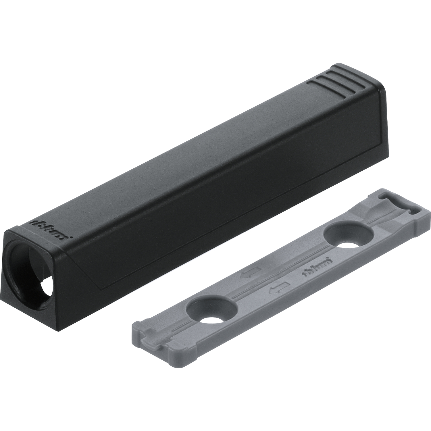 blum TIP-ON gerade Adapterplatte 956A1201, Langversion, carbonschwarz